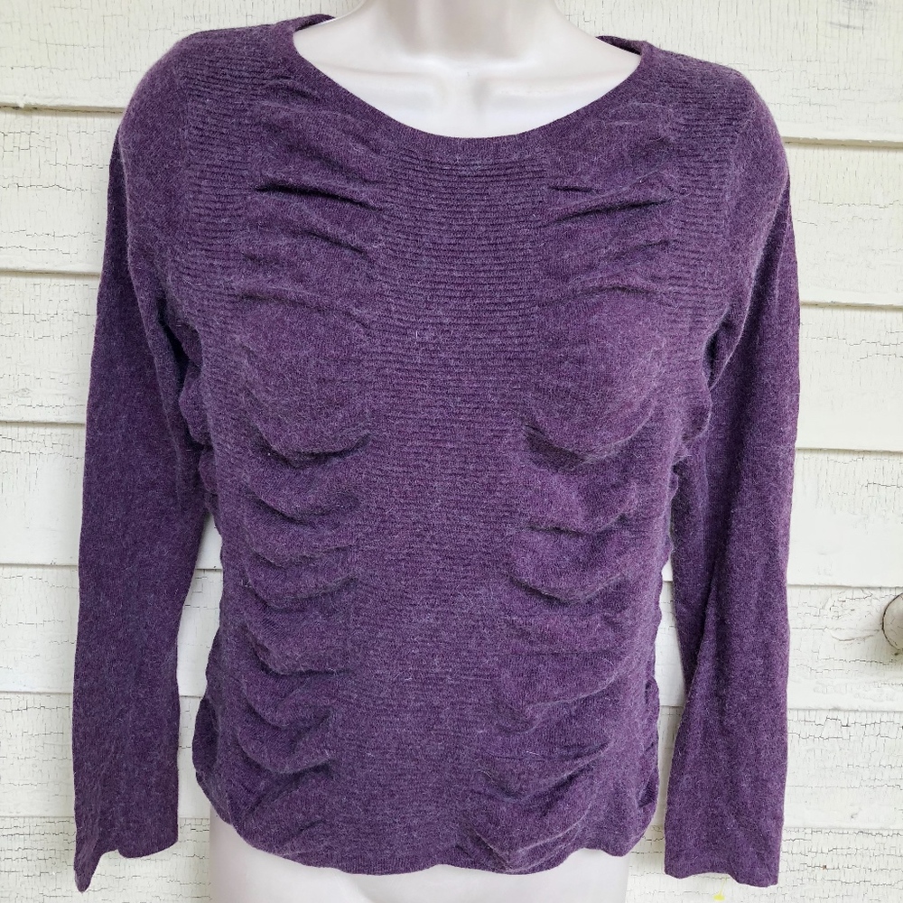 SARSAPARILLA dark plum ruched sweater